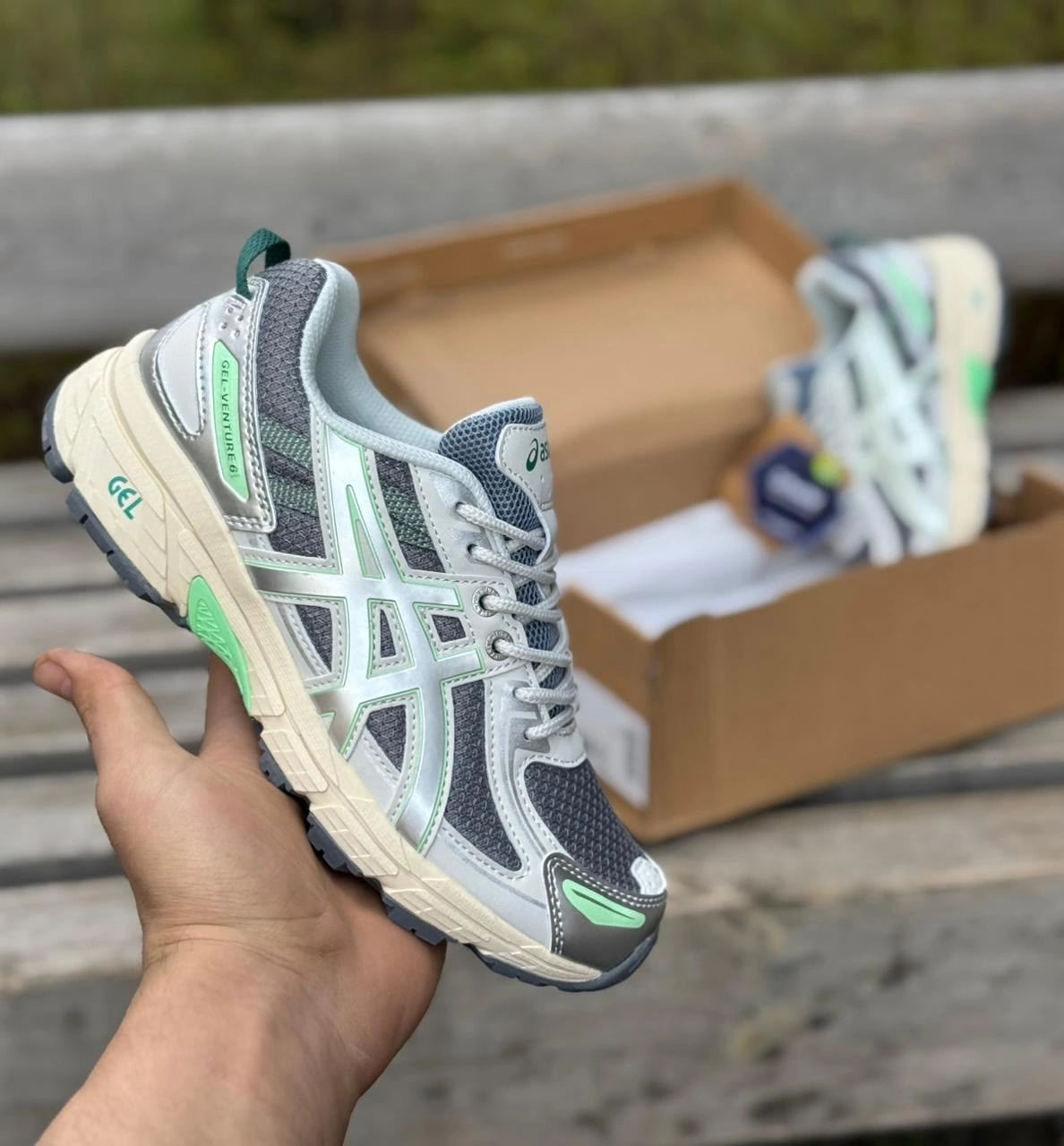 фото женские весенние кроссовки asics gel-venture 150098 оптом