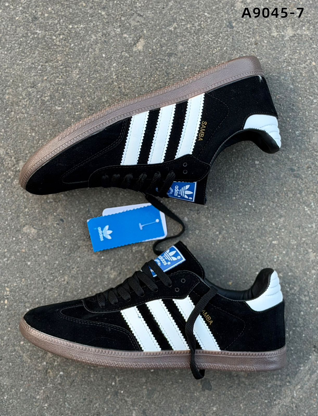 фото мужские черные кроссовки adidas samba 421216 оптом