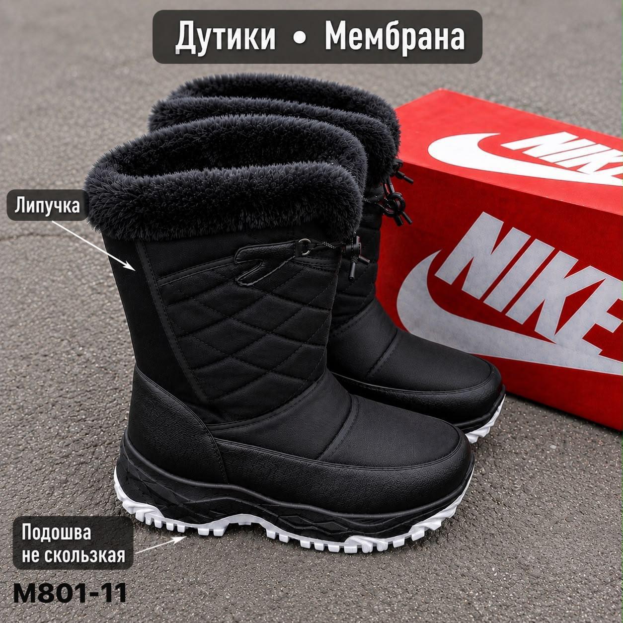 фото женские зимние сапоги дутки с искусственным мехом 316902 оптом