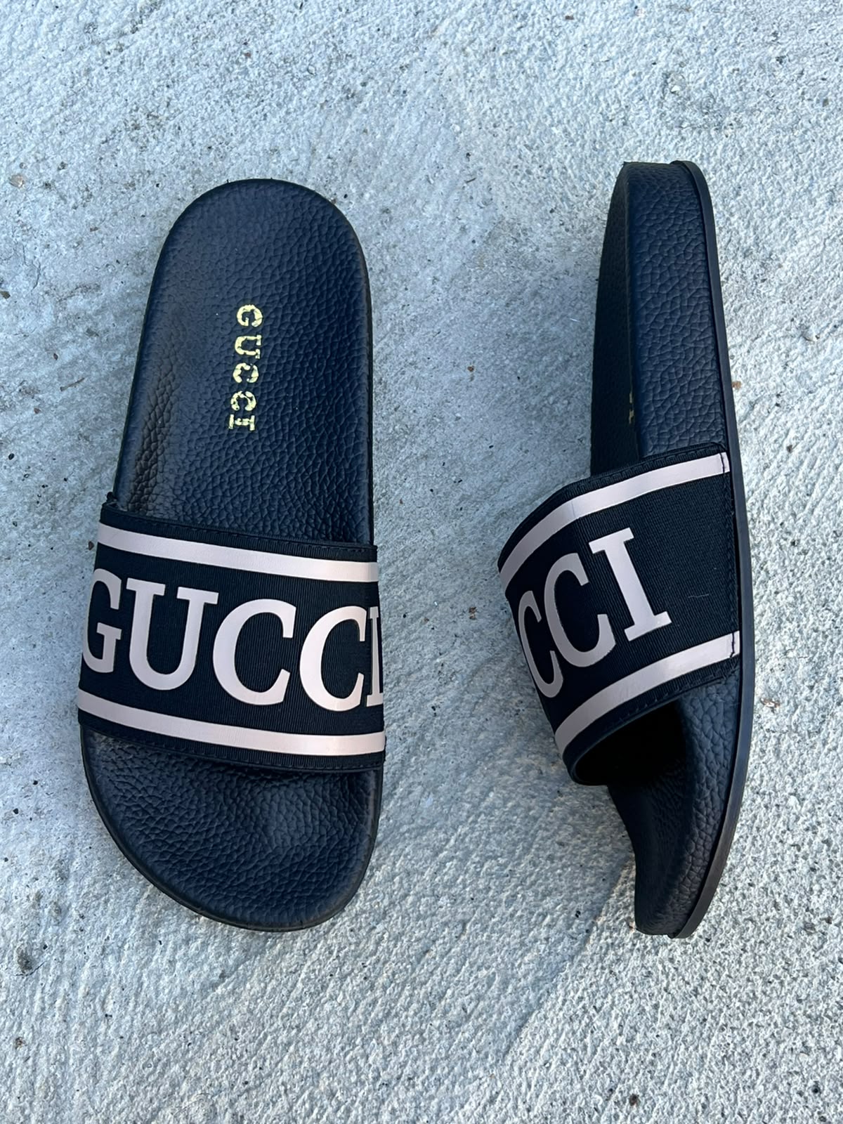 фото женские черные шлепки gucci 746594 оптом