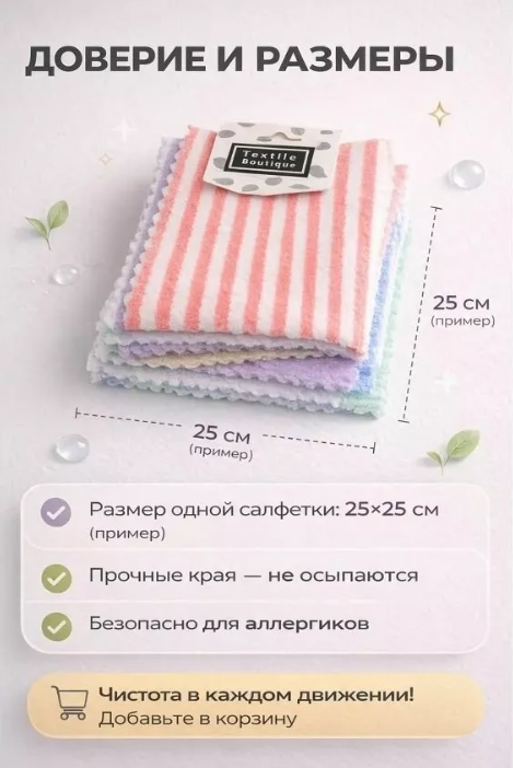 картинка Салфетки для кухни набор 5 шт от магазина Одежда+