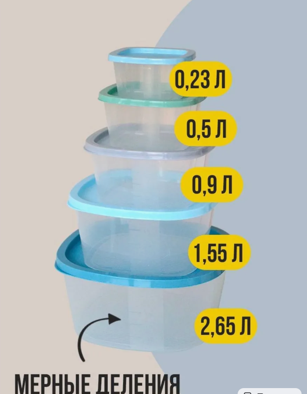 картинка Набор пластиковых контейнеров 5 в 1 от магазина Одежда+