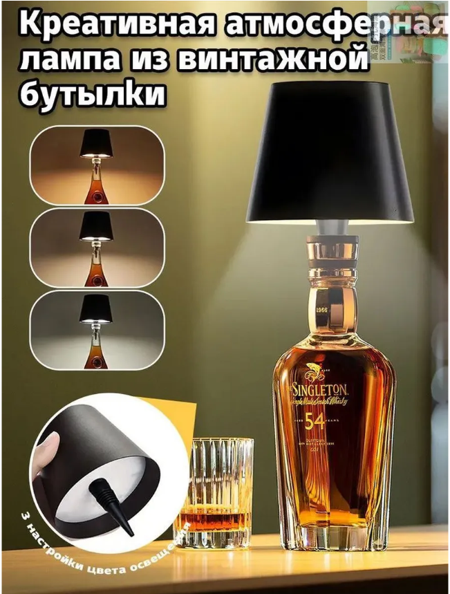 картинка USB-ночник для винной бутылки регулируемый от магазина Одежда+