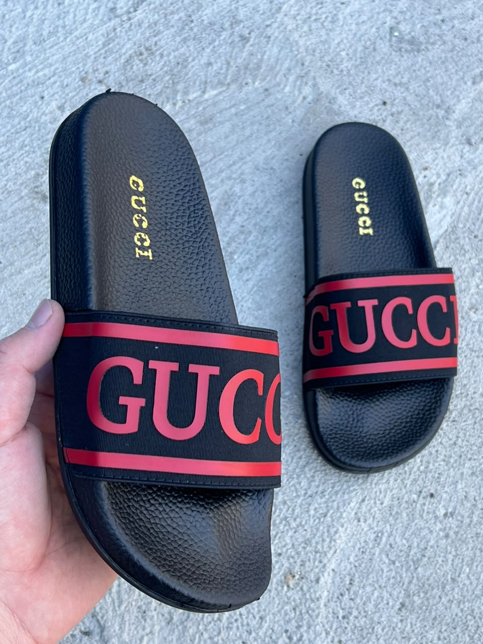 фото женские черные шлепки gucci 109695 оптом