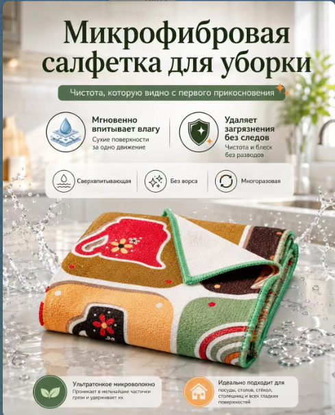картинка Салфетка кухонная 40*60 см от магазина Одежда+