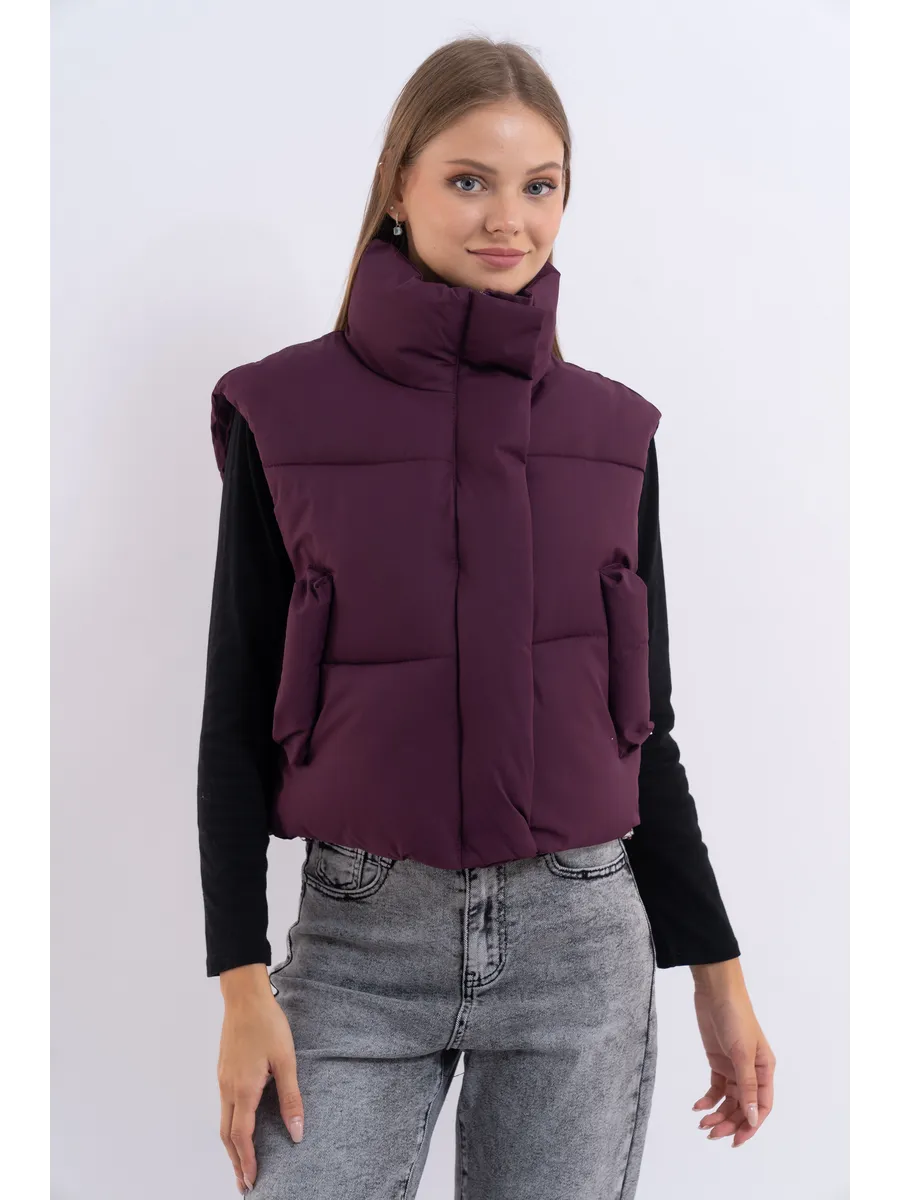картинка Жилетка утепленная укороченная безрукавка от магазина Одежда+