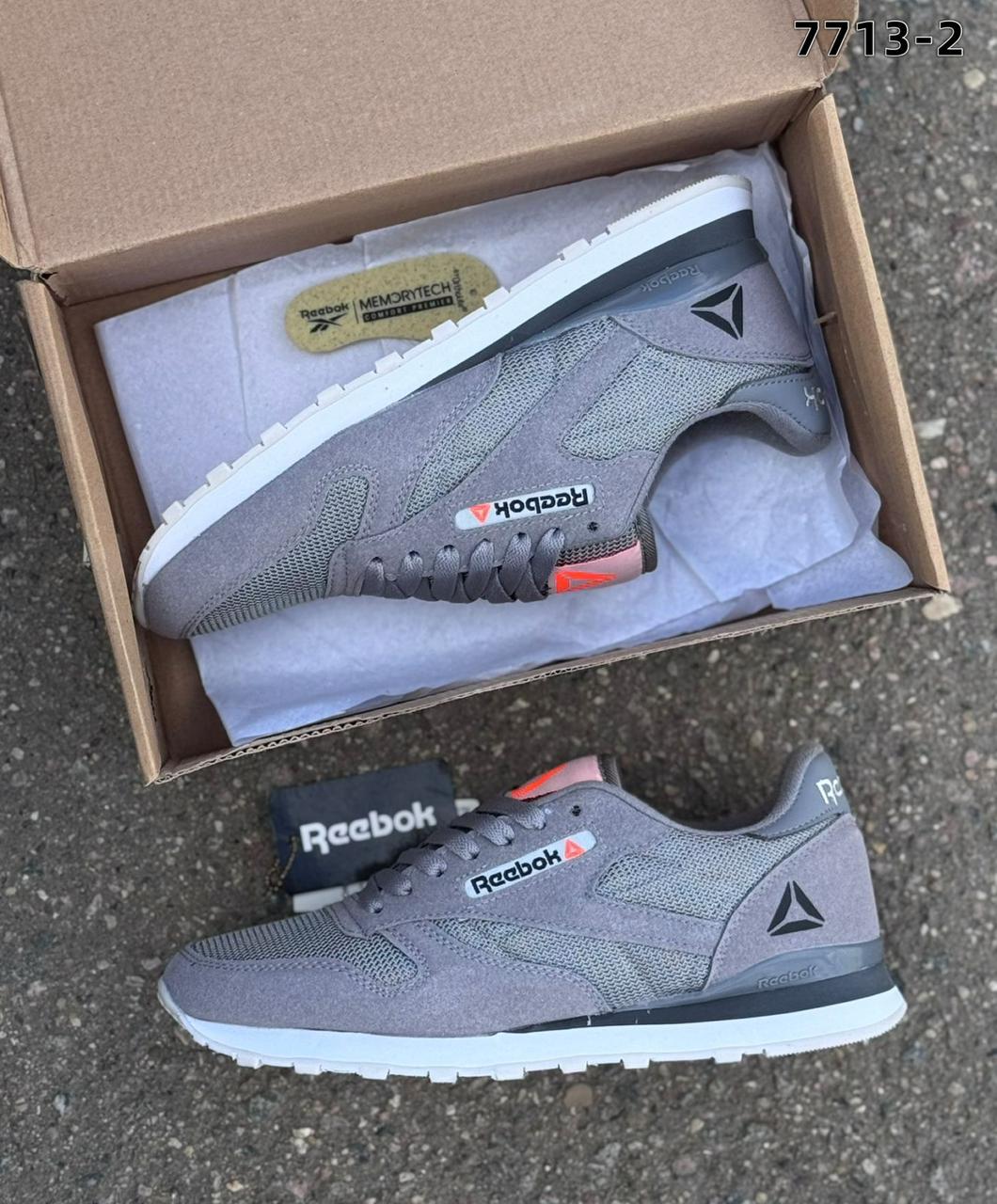 фото мужские серые кроссовки reebok 806621 оптом
