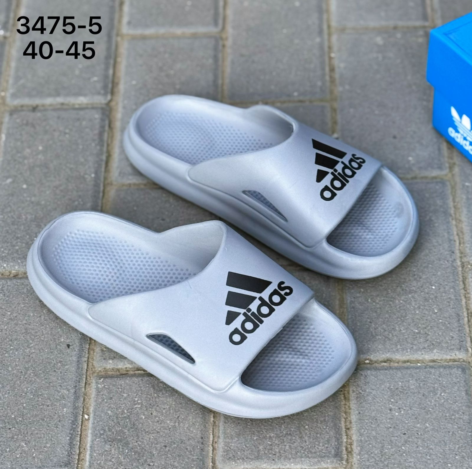 фото мужские летние шлепки adidas 705627 оптом