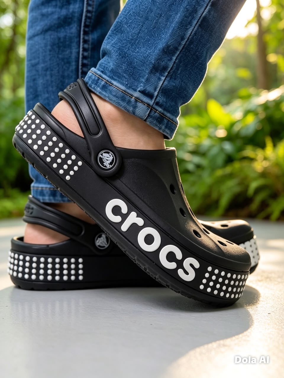 фото женские летние черные crocs 169352 оптом