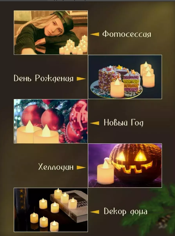 картинка Светодиодная мини свеча размер 4,5см от магазина Одежда+