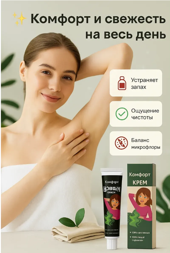 картинка Антибактериальный крем от запаха пота подмышек от магазина Одежда+