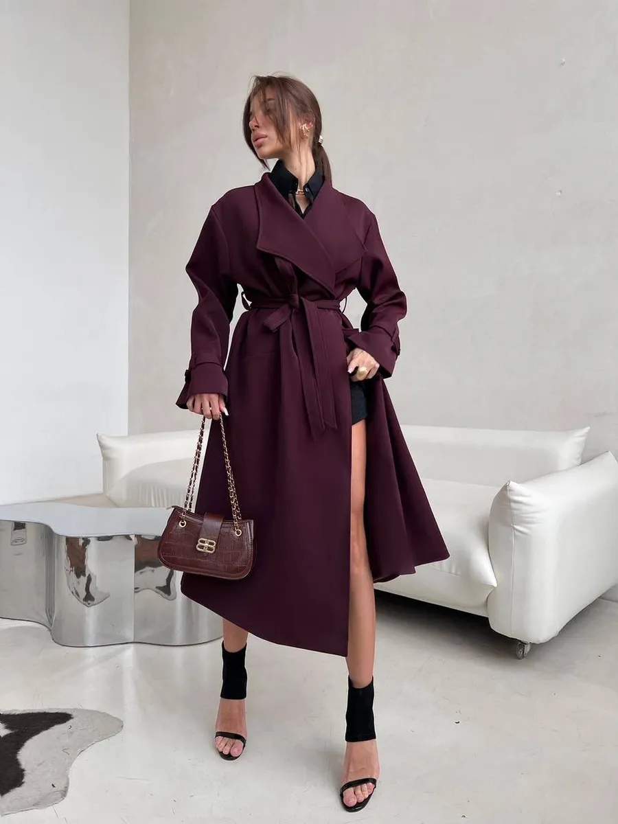 картинка Тренч пальто длинный плащ от магазина Одежда+