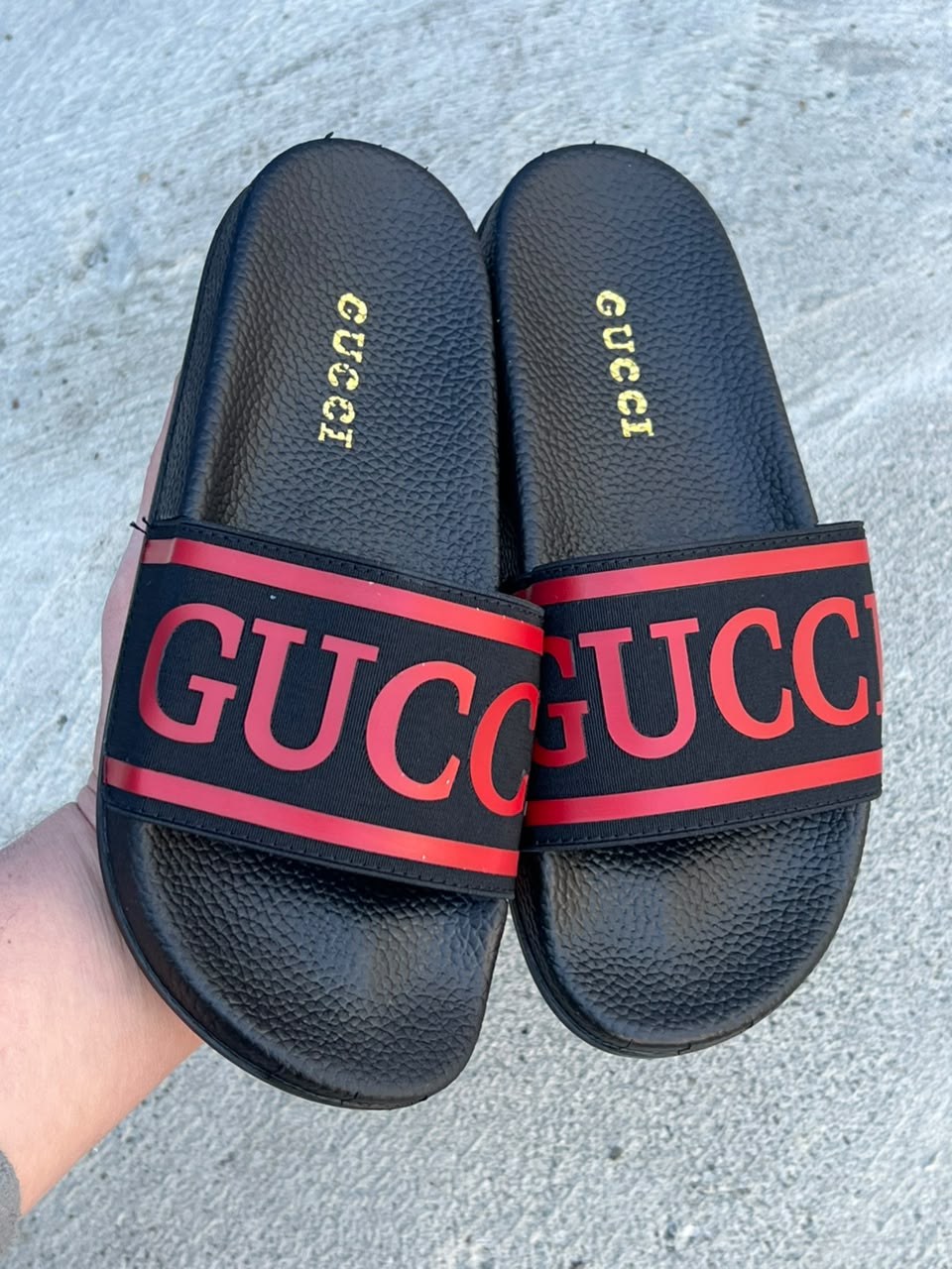 фото женские черные шлепки gucci 109695 оптом