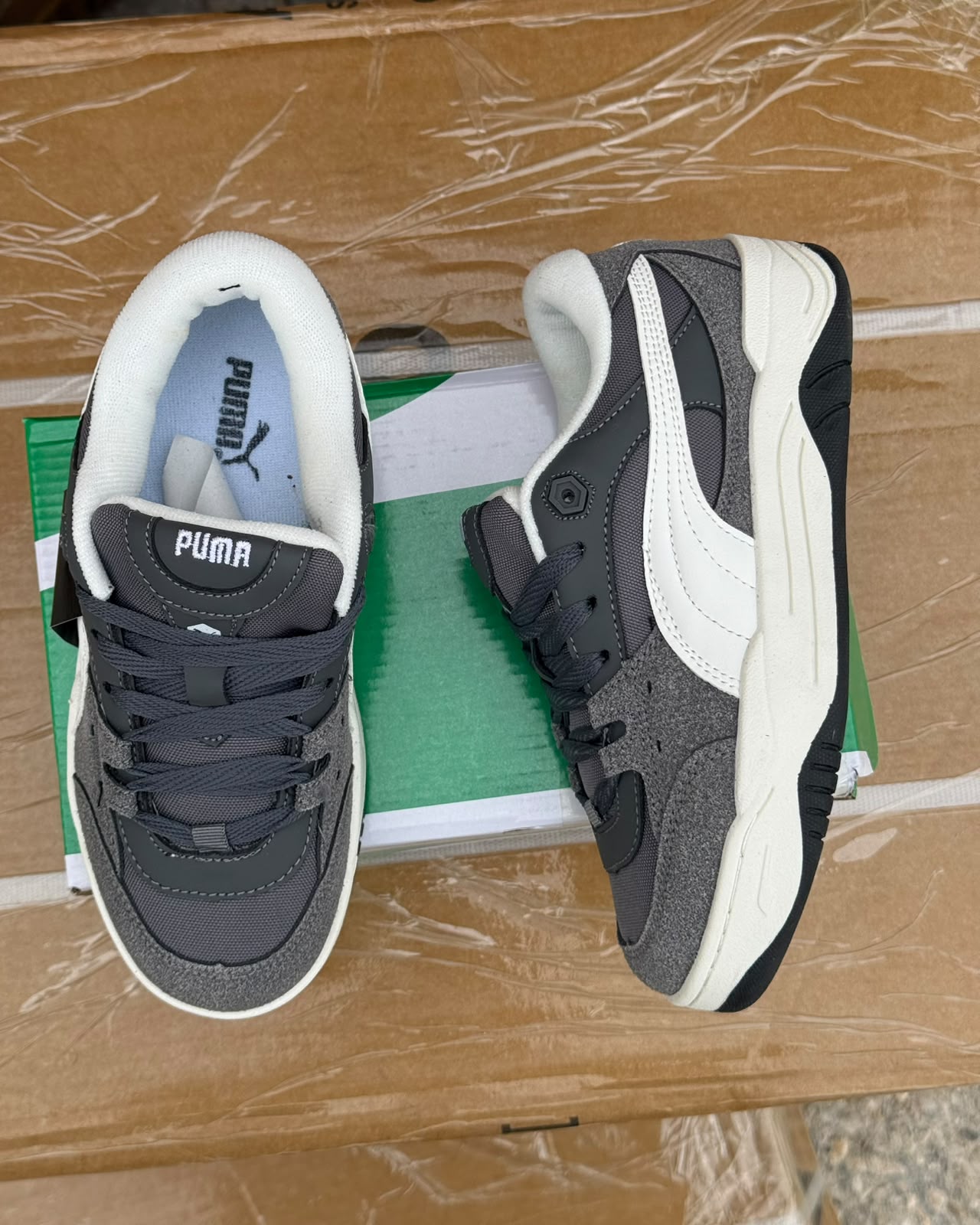 фото женские осенние кроссовки puma с шнуровкой 535071 оптом