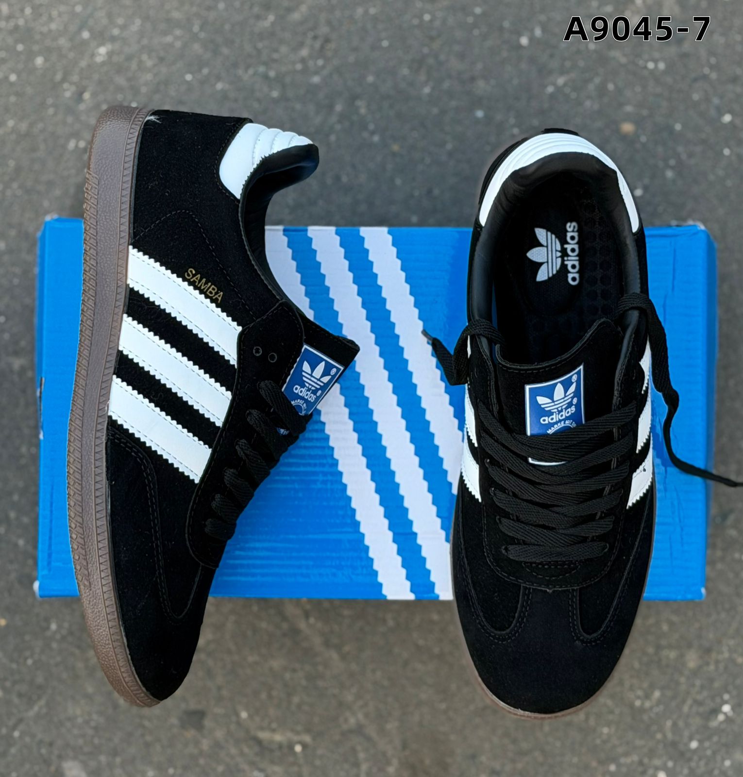 фото мужские черные кроссовки adidas samba 421216 оптом