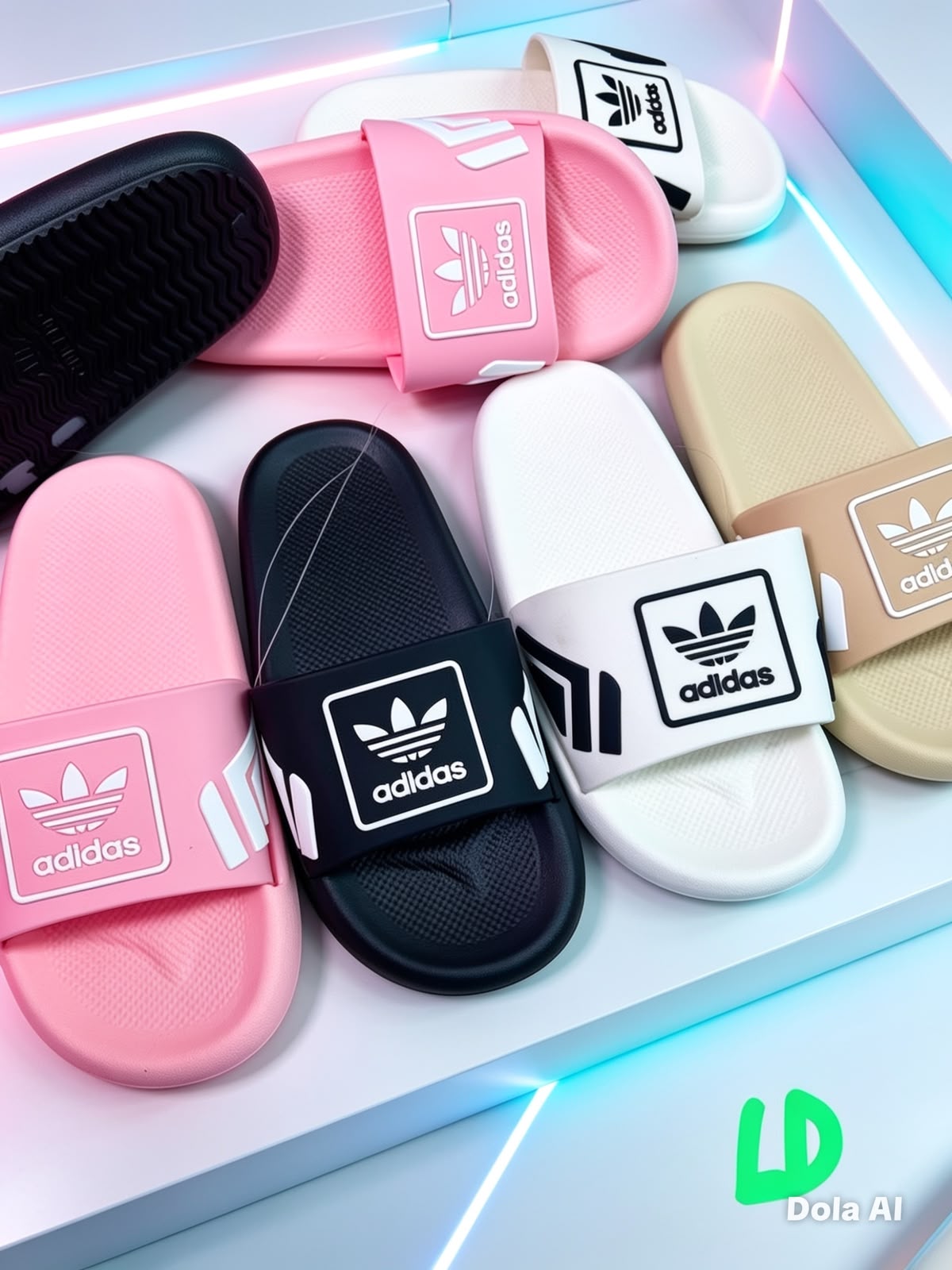 фото женские летние шлепки adidas 371470 оптом