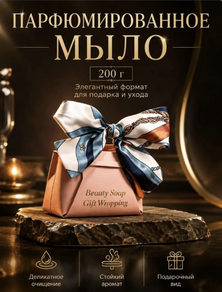картинка Мыло парфюмированное твердое в сумочке 200г от магазина Одежда+