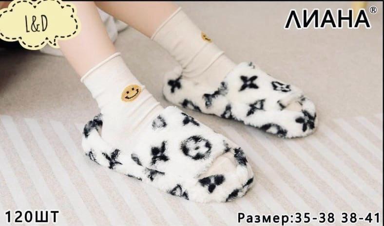 фото женские зимние тапочки с искусственным мехом 849703 оптом