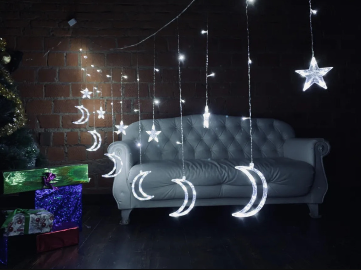 картинка Гирлянда "звезды и луна" 3x1 белая от магазина Одежда+