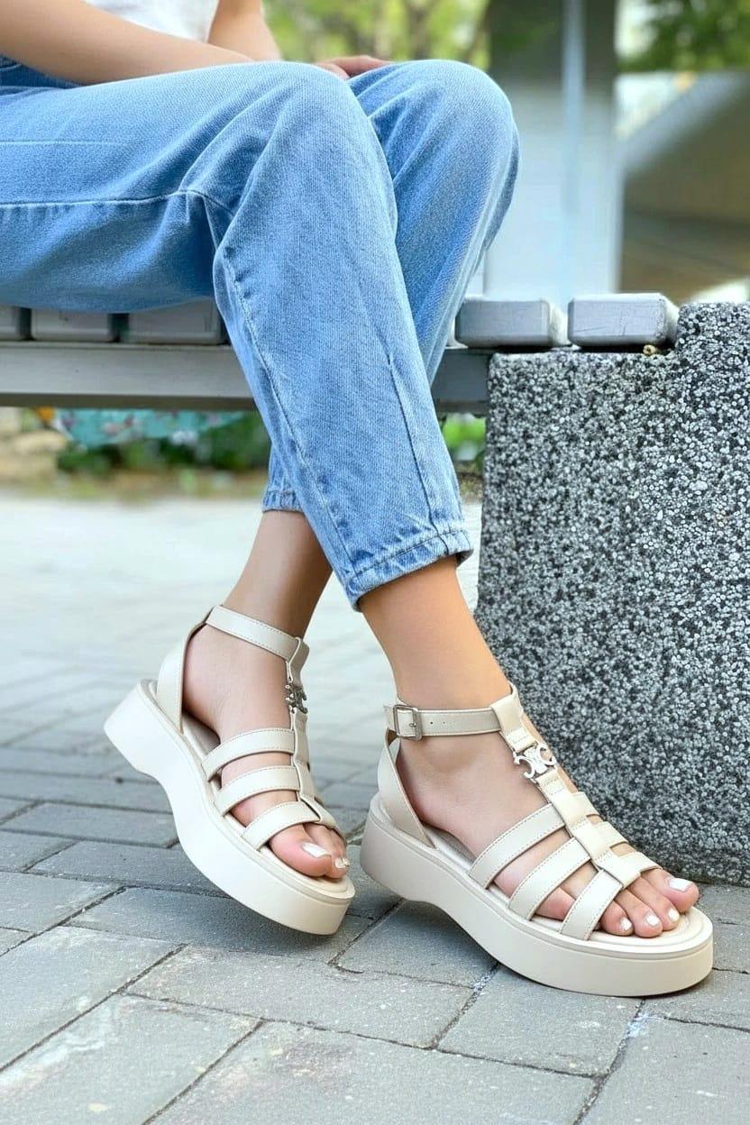 фото женские летние сандалии на платформе 884905 оптом