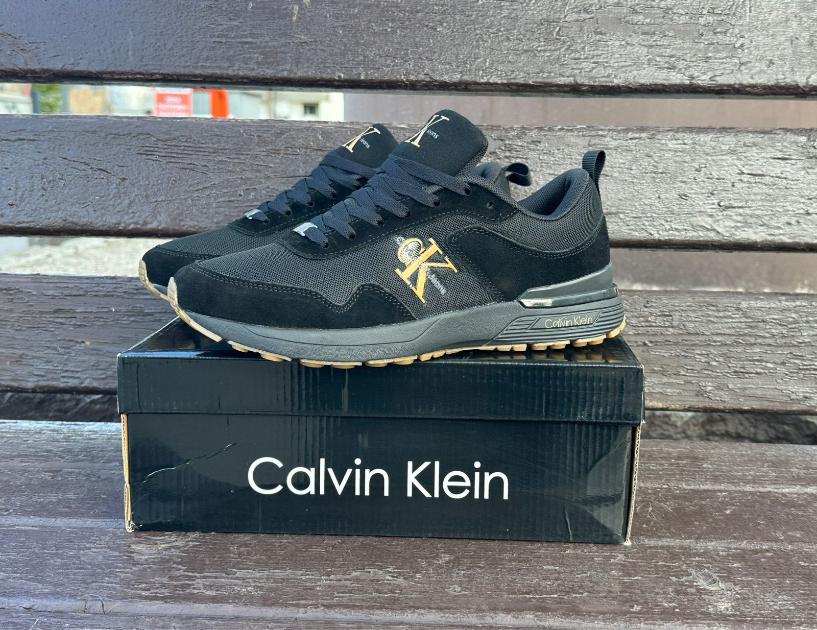 фото мужские черные кроссовки calvin klein 536184 оптом