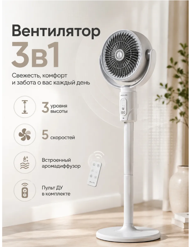картинка Вентилятор напольный с пультом от магазина Одежда+