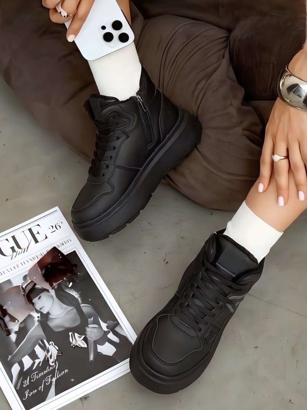 фото женские зимние кроссовки на платформе 185214 оптом от производителя