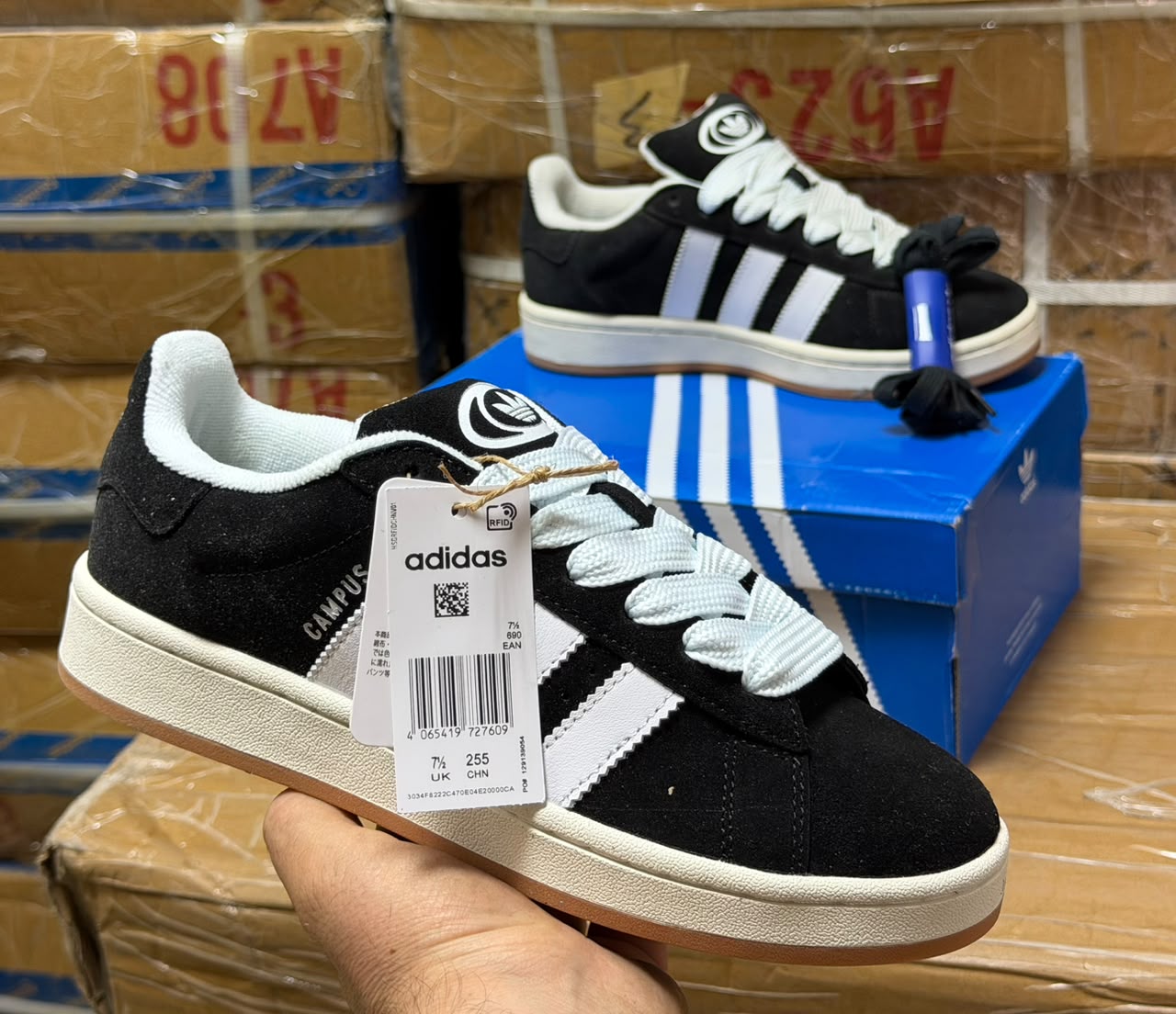фото мужские черные кроссовки adidas 961913 оптом