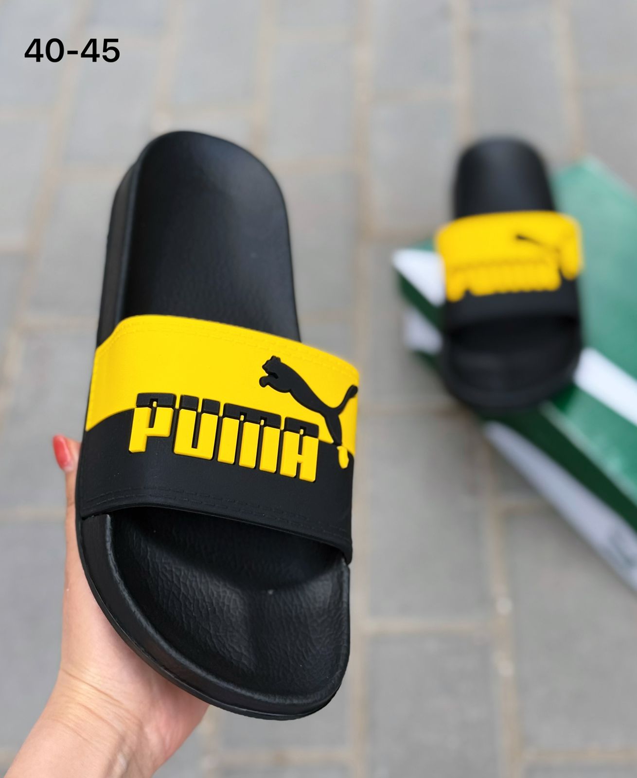 фото мужские черные шлепки puma 195950 оптом