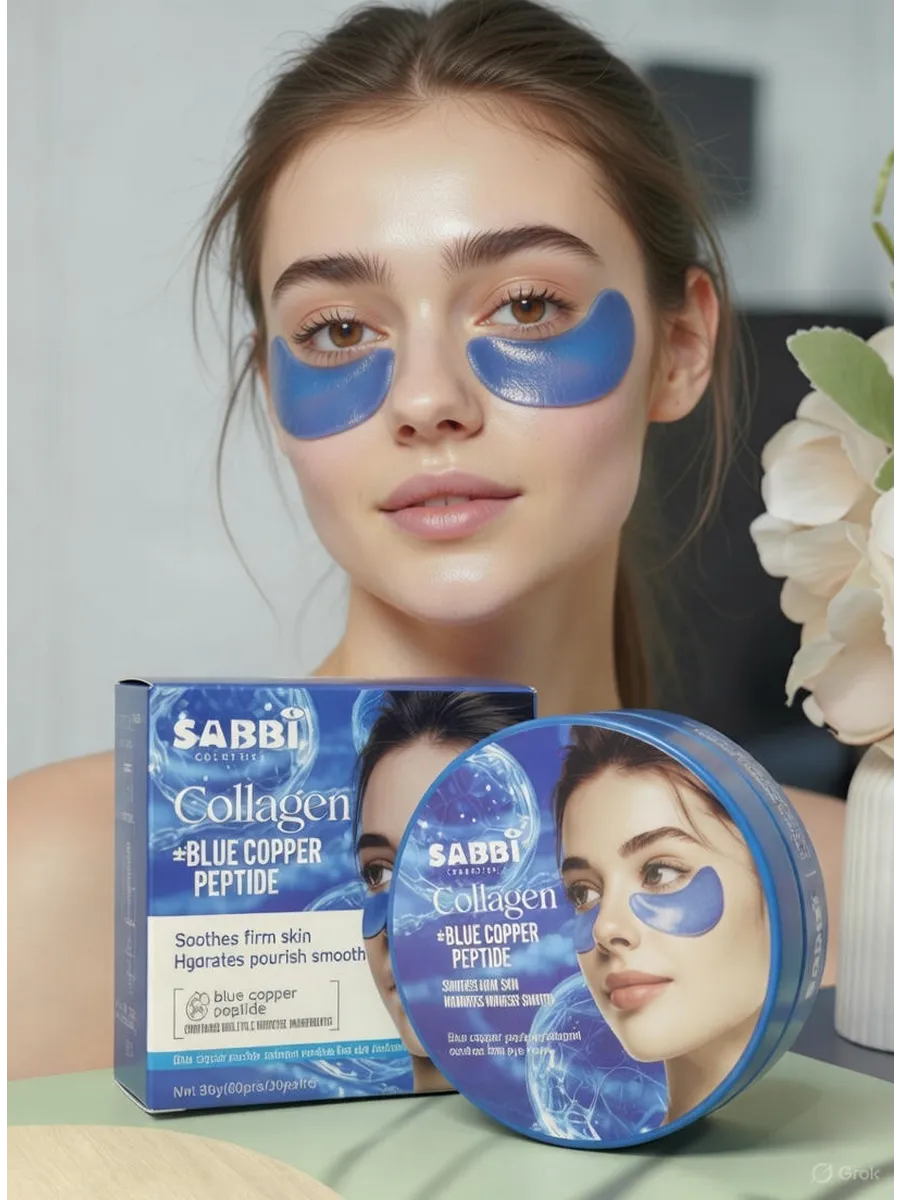 картинка Гидрогелевые патчи для глаз с коллагеном и медным пептидом от магазина Одежда+