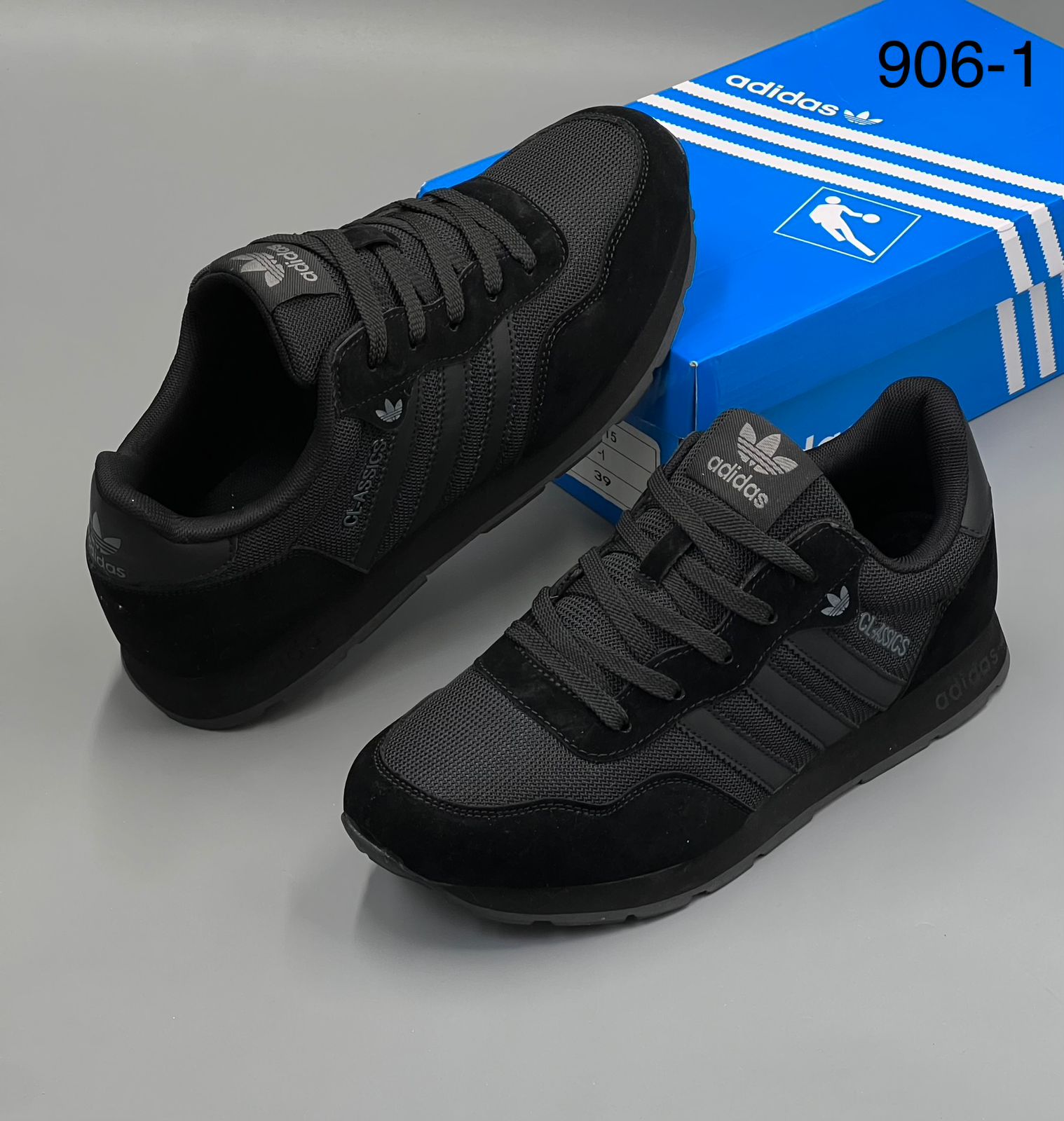 фото мужские черные кроссовки adidas 657549 оптом