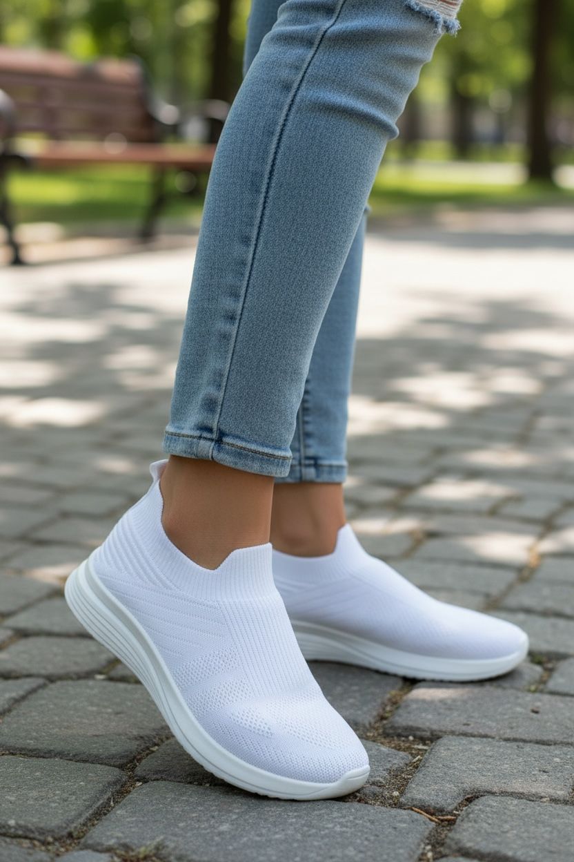 фото женские белые sneakers 437623 оптом