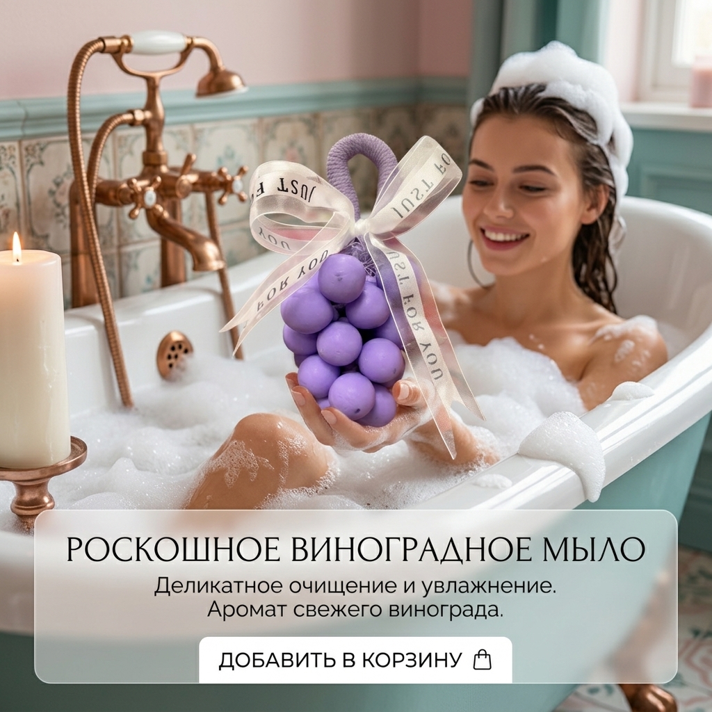 картинка Мыло „Семейство винограда“: ручная работа, натуральный состав, нежный аромат винограда от магазина Одежда+