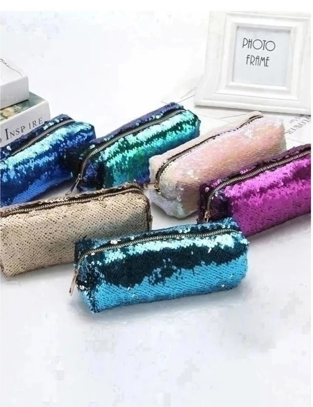 фото пенал на молнии с двухсторонними блестками оптом