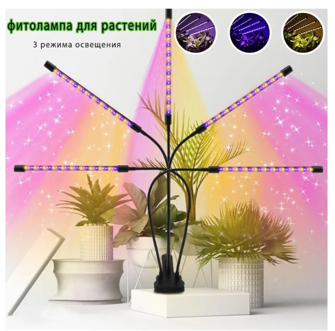 картинка Фитолампа для рассады и растений- 5 ламп от магазина Одежда+