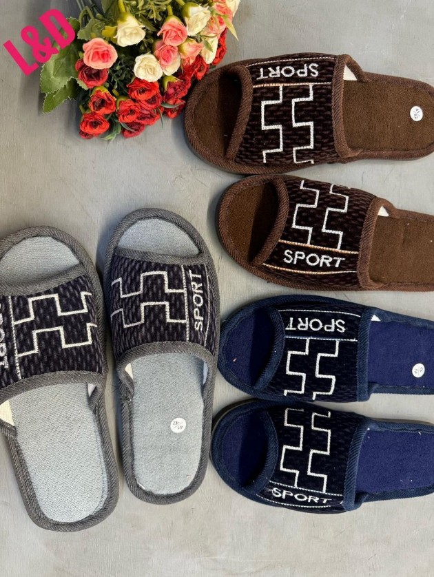 фото зимние мужские домашние тапочки оптом