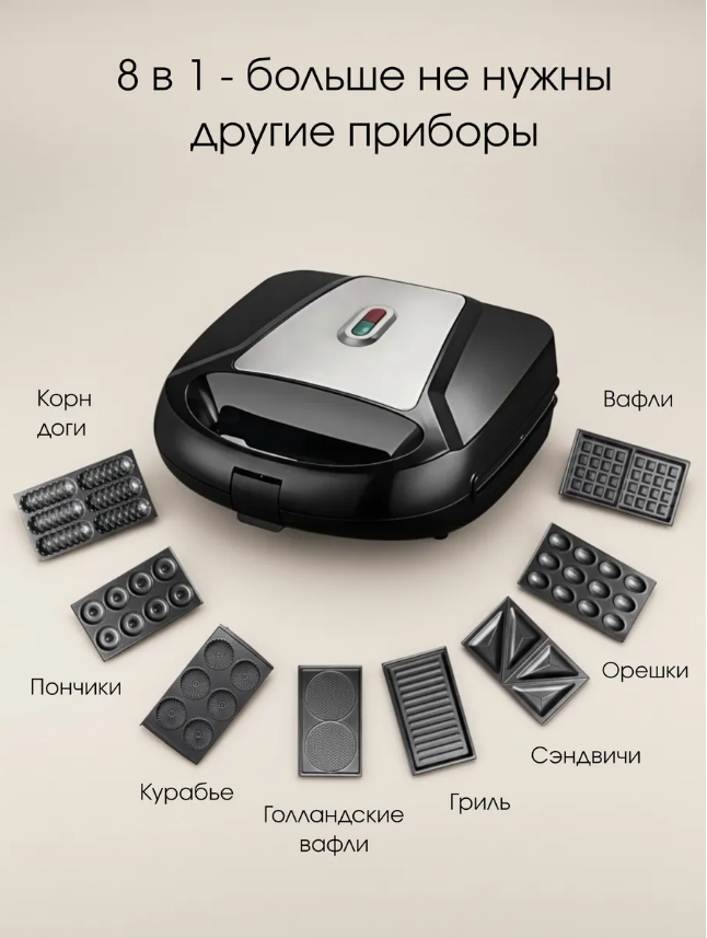 картинка Мультипекарь 8 в 1 со сменными панелями от магазина Одежда+