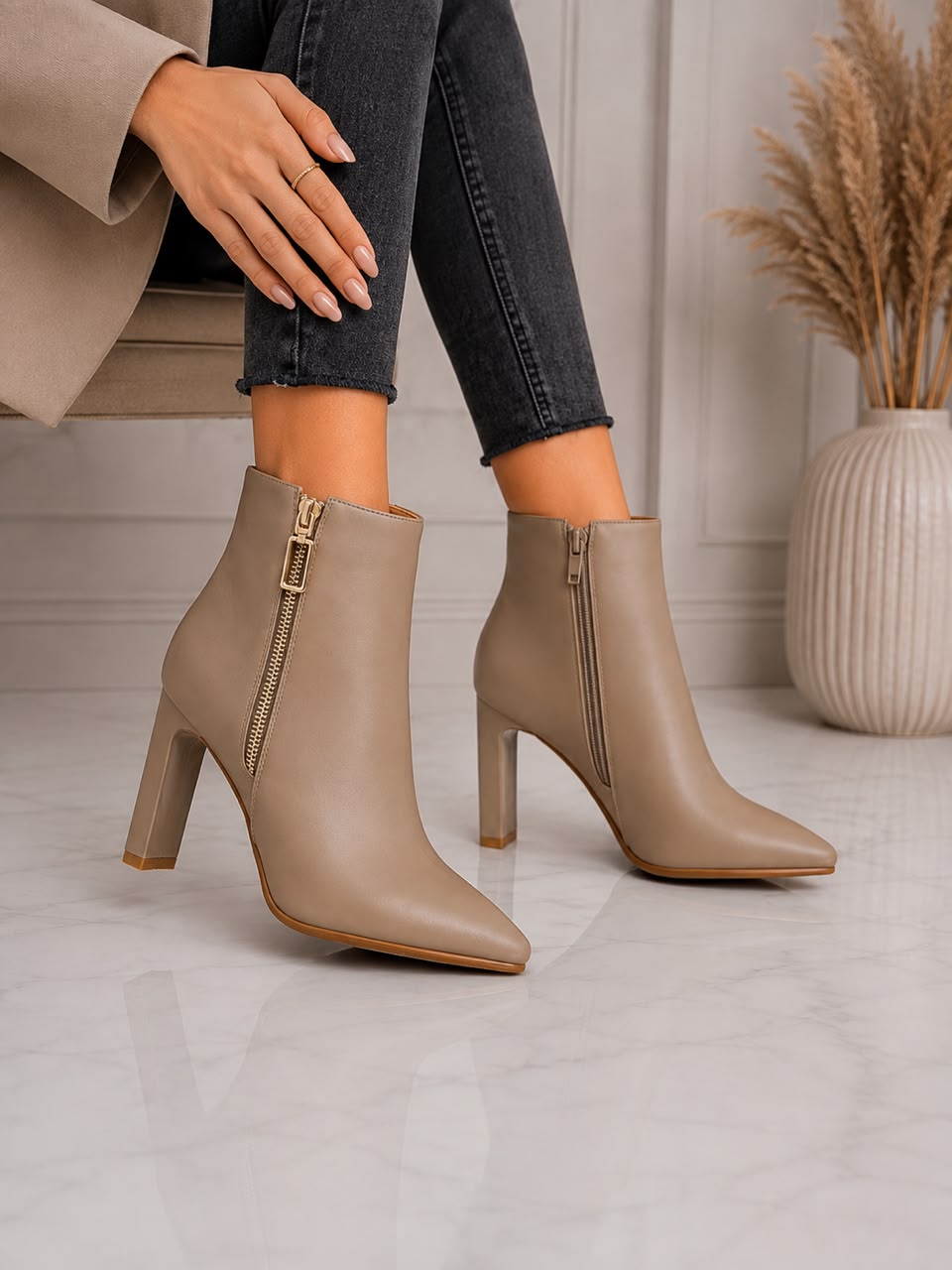 картинка Женские осенние ботильоны на каблуке 644754 от магазина Одежда+