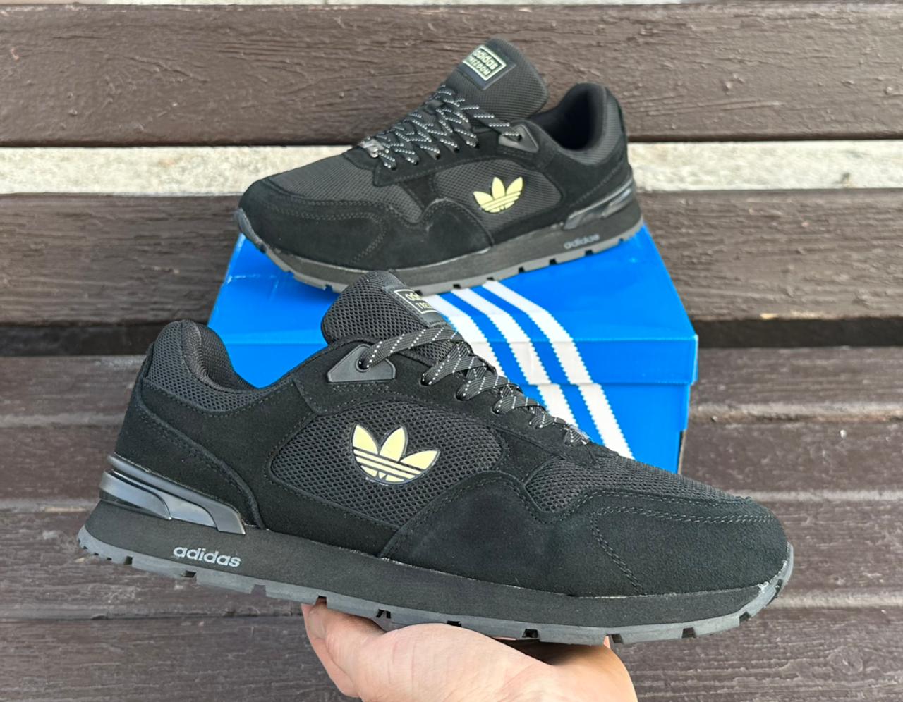 фото мужские черные кроссовки adidas 784864 оптом