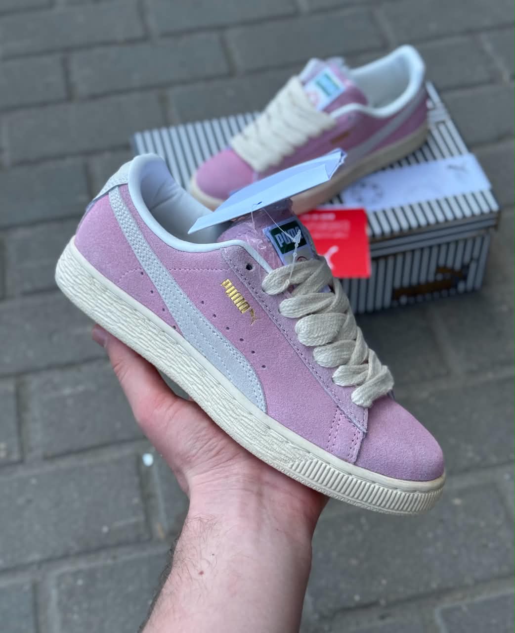 фото женские розовые кроссовки puma 927142 оптом