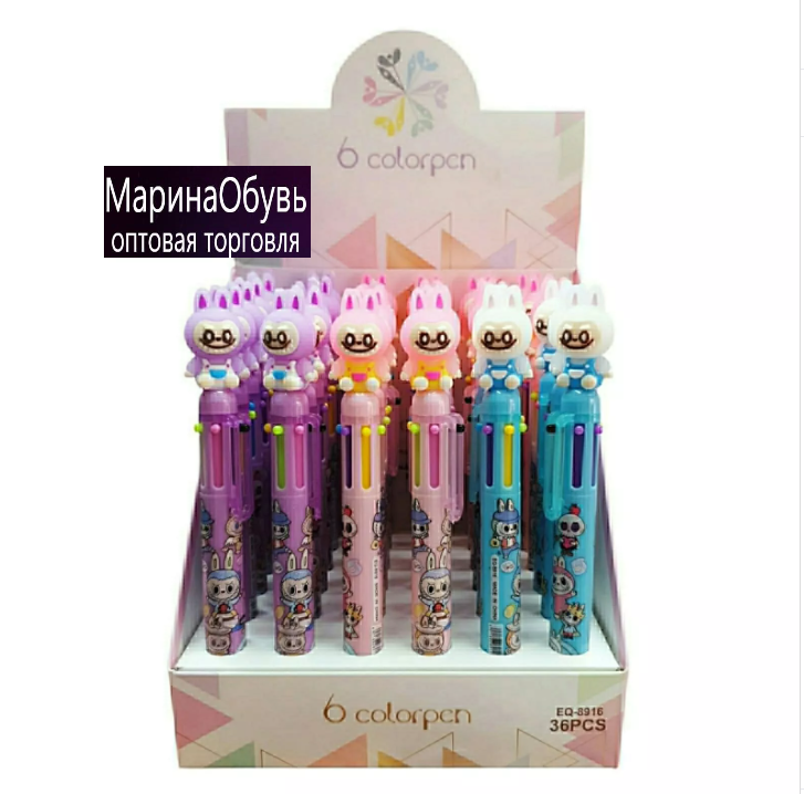 картинка Шариковая ручка "Лабубу" 6 ти цветная от магазина Одежда+