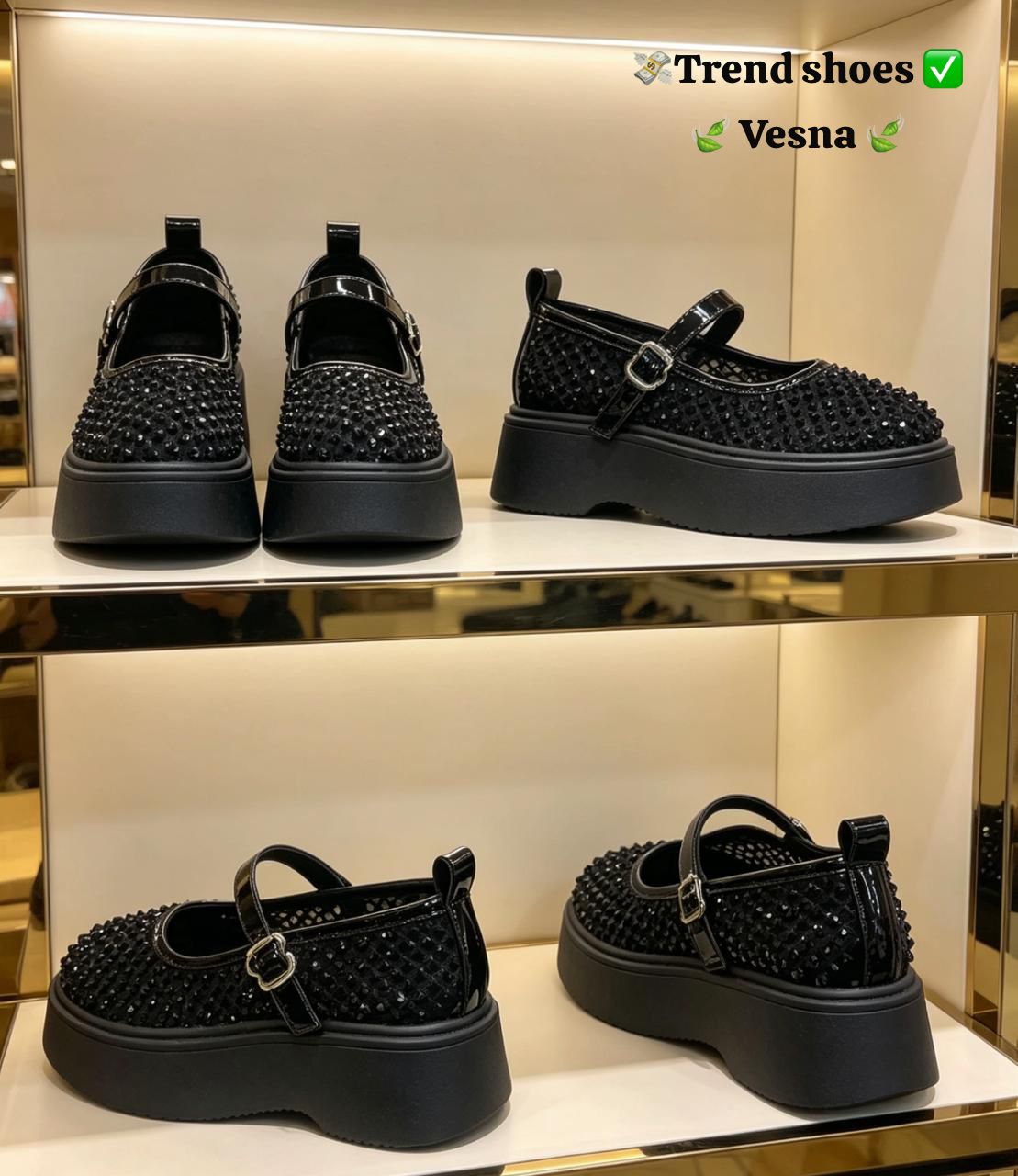 фото женские весенние черные лоферы с embellishment 271451 оптом Москва