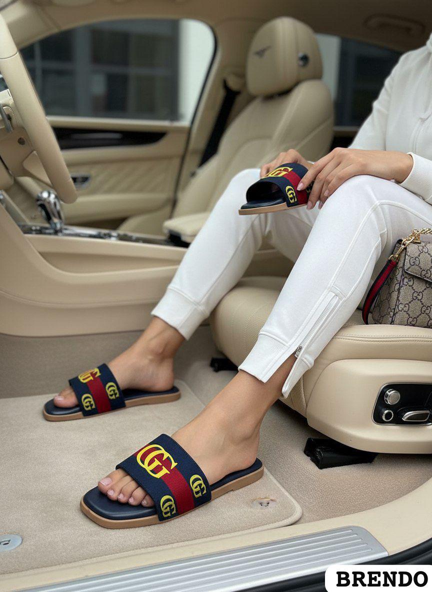 фото женские летние шлепки gucci 895861 оптом