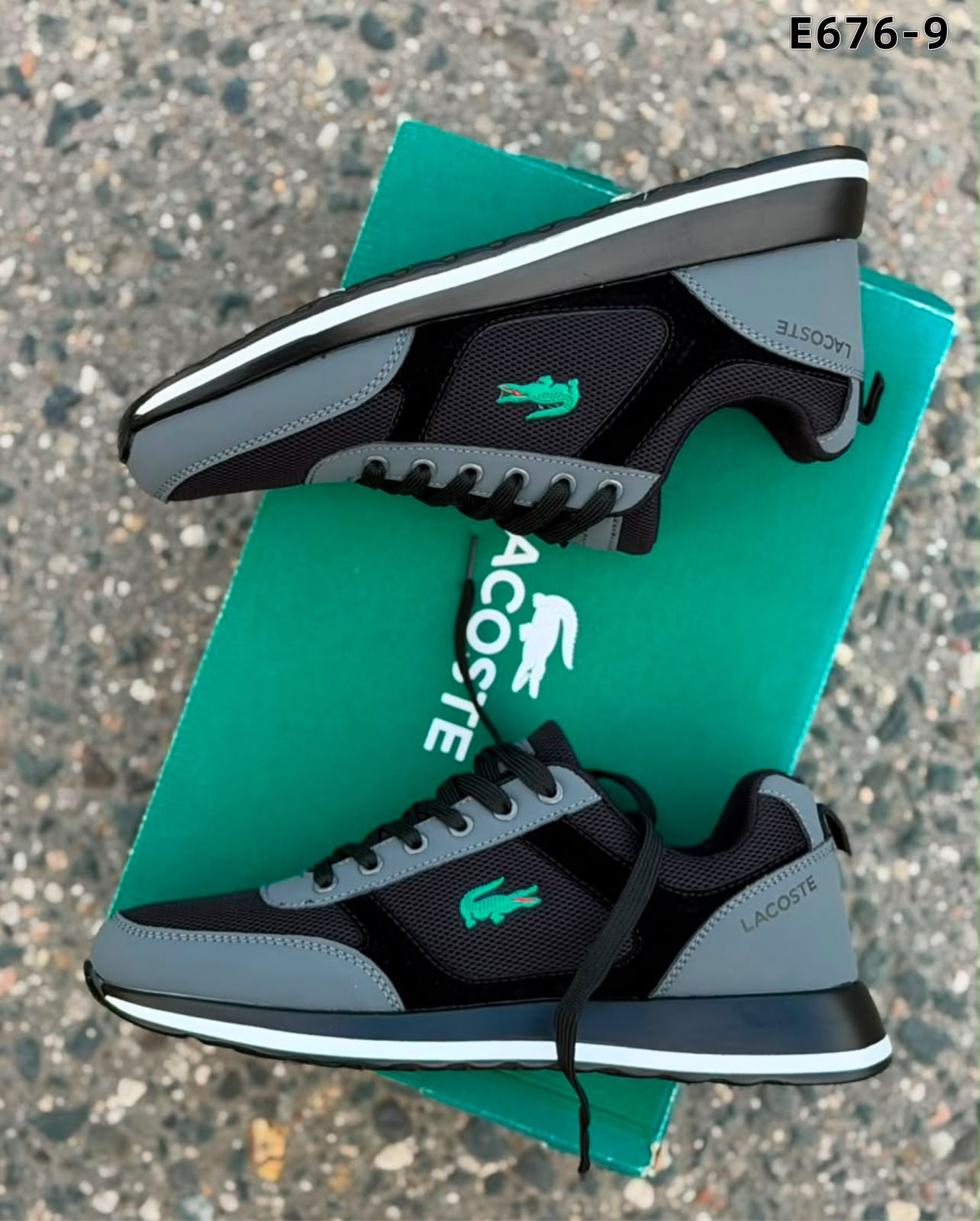 фото мужские черные кроссовки lacoste 201706 оптом