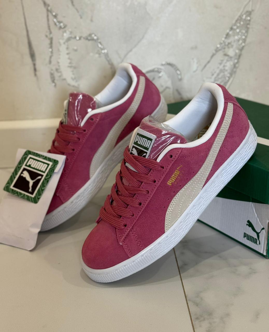 фото женские розовые кроссовки puma 567373 оптом