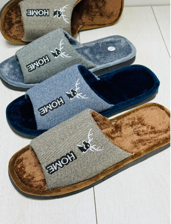 фото зимние мужские домашние тапочки оптом