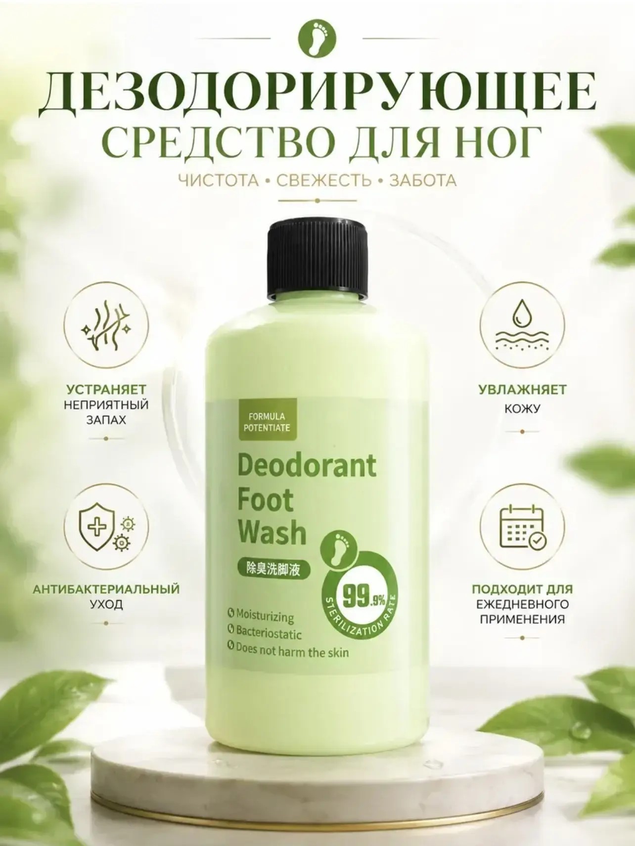 картинка Гель для мытья ног от запаха и пота от магазина Одежда+
