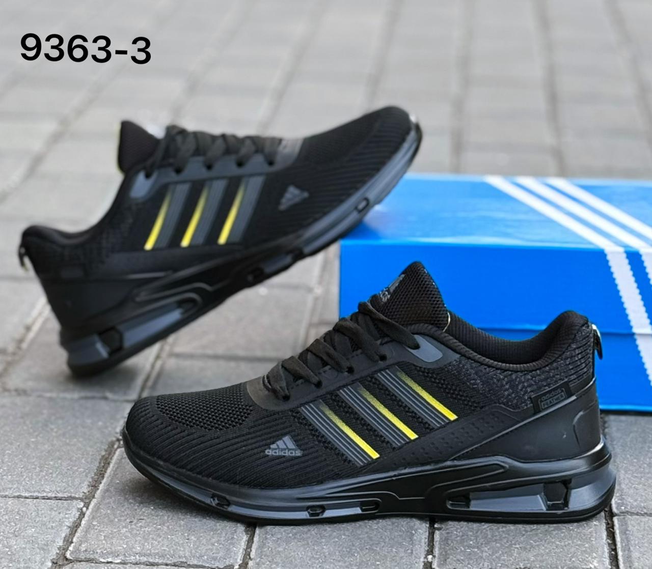 фото Женские черные кроссовки с желтыми полосами 159049 оптом на лето для мужчин