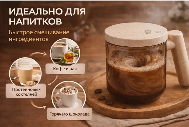 картинка Кружка миксер мешалка электрическая  портативная от магазина Одежда+