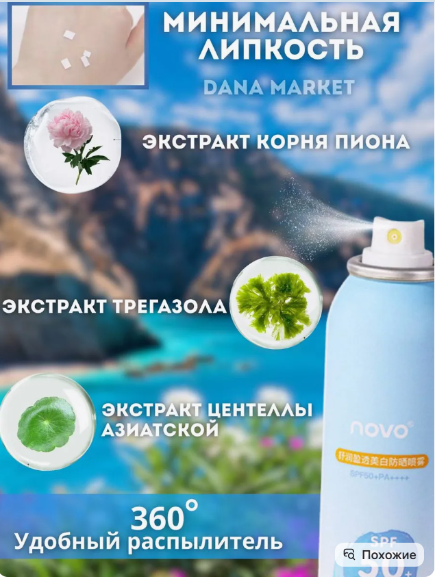картинка Спрей солнцезащитный уф защита 50 от магазина Одежда+